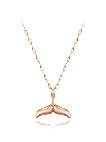 K Whale Tail Pendant Chain Necklace - ELLE Jewelry - Modalova