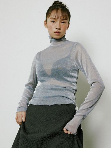 Glitter String Turtleneck Sleeve (silver) - Lucirzu - Modalova