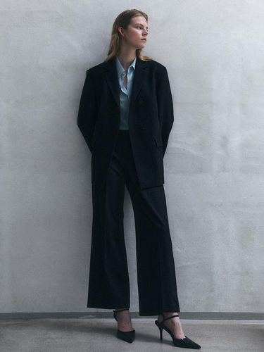 Herringbone Semi-Wide Trousers - FRONTROW - Modalova