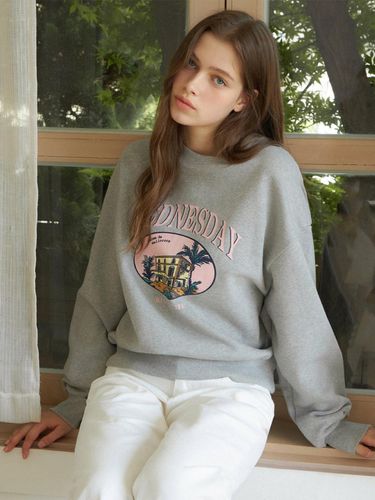 Mallorca Artwork Sweatshirt 3color - WEDNESDAY OASIS - Modalova