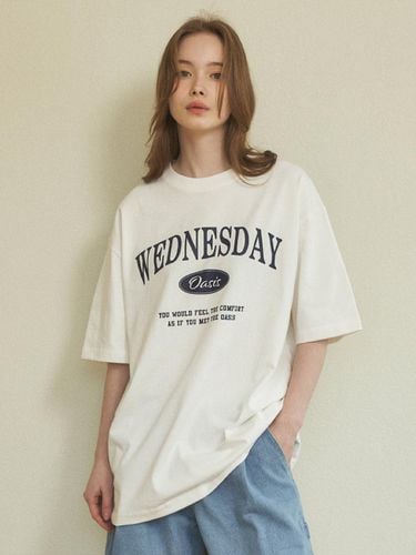 W/Signature OverFit Short-Sleeved T-shirt 6color - WEDNESDAY OASIS - Modalova