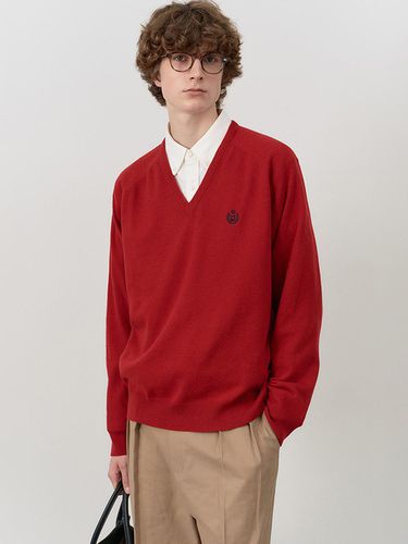 UNISEX CLASSIC V-NECK SWEATER RED - Dunst for MEN - Modalova