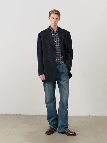 UNISEX OVERSIZED WOOL BLAZER NAVY - Dunst for MEN - Modalova