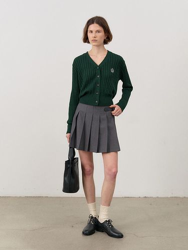 CREST LOGO CABLE CARDIGAN GREEN_UDSW4C204E2 - Dunst for WOMEN - Modalova