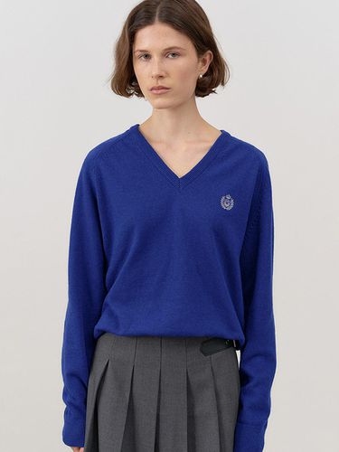 UNISEX CLASSIC V-NECK SWEATER BLUE_UDSW4C108B2 - Dunst for WOMEN - Modalova