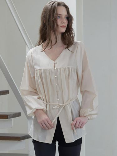 Sienna flare scarf blouse (2 colors) - LETTER FROM MOON - Modalova