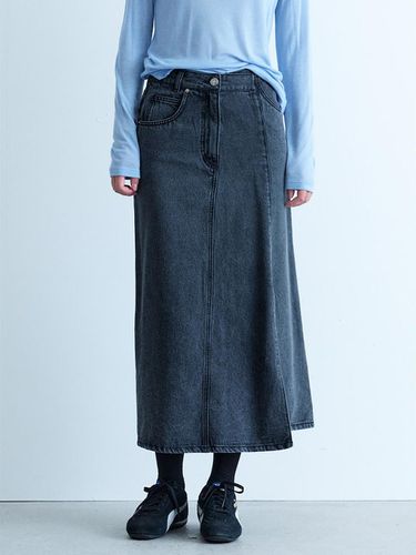 Unbalance Denim Long Skirt Ash (KE4827M524) - kuho plus - Modalova