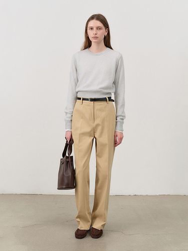 SEMI-WIDE CHINO SLACKS CLASSIC BEIGE_UDPA4C202I2 - Dunst for WOMEN - Modalova