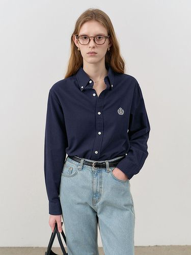 UNISEX CLASSIC BOYFRIEND SHIRT NAVY_UDSH4C103N2 - Dunst for WOMEN - Modalova