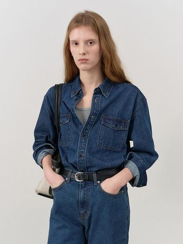 UNISEX CLASSIC DENIM SHIRT MIDNIGHT BLUE_UDSH4C101 - Dunst for WOMEN - Modalova