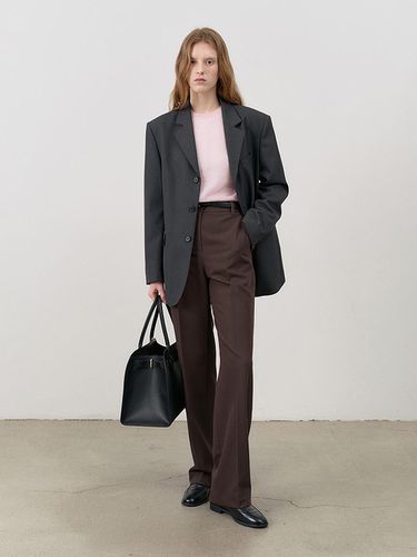 SEMI-WIDE SLACKS DEEP BROWN_UDPA4C202W3 - Dunst for WOMEN - Modalova