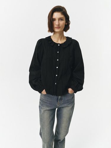 VINTAGE RUFFLE BLOUSE BLACK_UDBL4C201BK - Dunst for WOMEN - Modalova