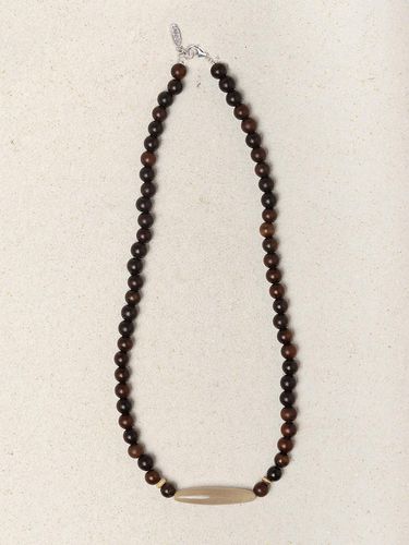 Oval Point Wood Necklace - Dark - HolidayVisitor - Modalova