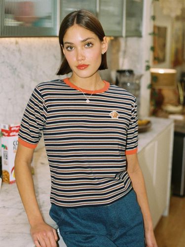 PEACHY STRIPE T SHIRT_ NAVY - THE ASHLYNN - Modalova