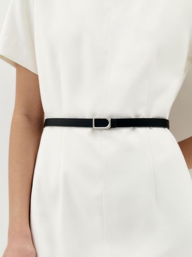 De reversible leather belt black - MOMET - Modalova