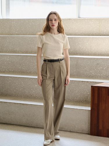 SEMI WIDE ONE TUCK SLACKS_2 colors - Rayher - Modalova