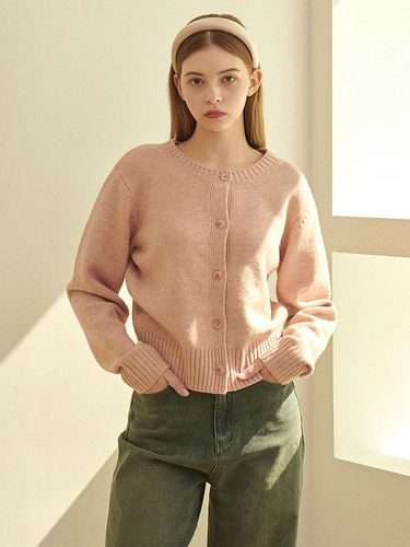 Anemone Wool Basic Cardigan Pink - MICANE - Modalova