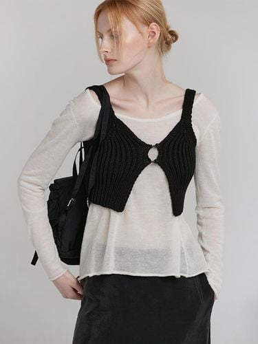 BOLD KNIT BUTTON BUSTIER [BLACK] - LOW TIDE - Modalova