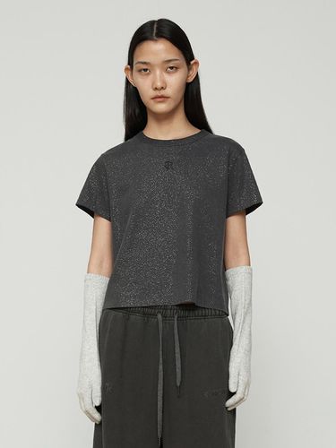 Glitter Washing Short Sleeve T-shirt [Charcoal] - Current - Modalova