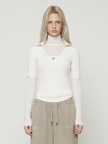 Collar U-neck Half-sleeved T-shirt [White] - Current - Modalova