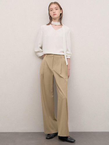 Wool One Tuck Wide Setup Pants_AWSSLO31020 - SISTINA - Modalova