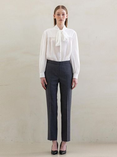 Two Layered Tailored Italian Wool Pants [Grey] - DEFEMME - Modalova