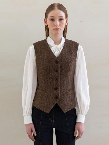 WOOL HERRINGBONE CLASSIC VEST - DEFEMME - Modalova