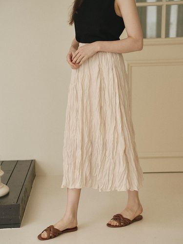 CLARA] Crinkled banded skirt_ 2 colors - CHARMEUSE - Modalova