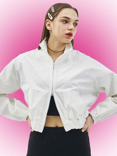 CP] Crop Two-Way Slim Banded Short Bomber Jacket - CITYPOPZ - Modalova