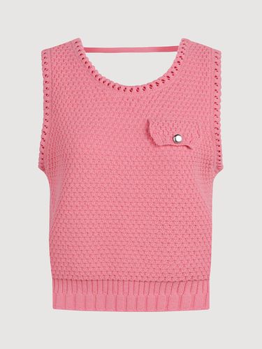 Embossed Sleeveless Knitwear Pullover - LUCKY CHOUETTE - Modalova