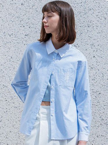 CLASSY STRIPE CLERIC SHIRT BLUE - DEFEMME - Modalova