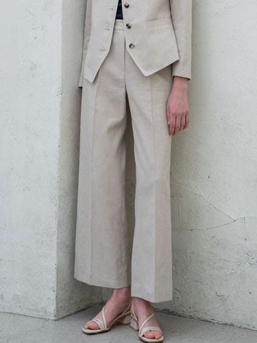 SS COLLARLESS LINEN SUIT PANTS - DEFEMME - Modalova