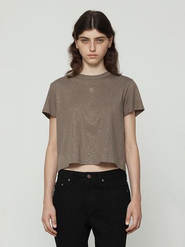 Glitter Washing Short Sleeve T-shirt [Brown] - Current - Modalova