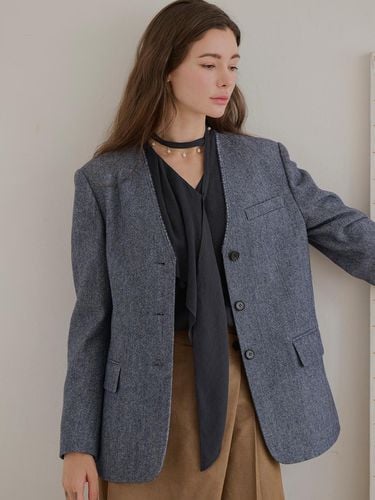 RAW EDGE NO-COLLAR JACKET - Rayher - Modalova