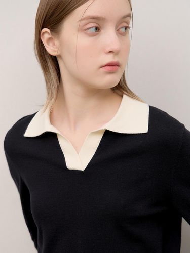 Color Block Collar Knitwear_ASKPO31550 - SISTINA - Modalova