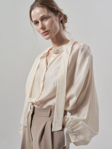 Fran Organza Tie Blouse - MOMET - Modalova