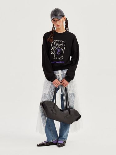 Lulu Embroidered Sweatshirt_LFTAA24295BKX - LUCKY CHOUETTE - Modalova