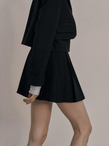 Pleated mini skirt_BLACK - Fine O’ Kind - Modalova