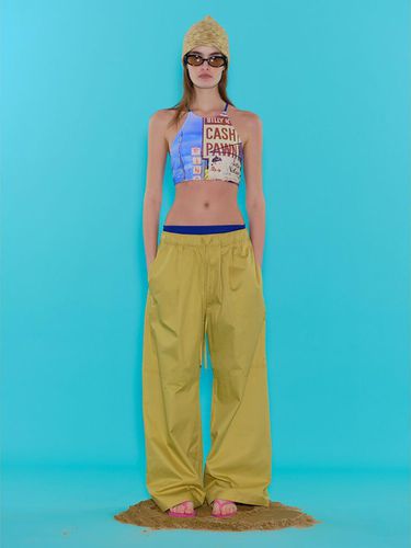 Wide Banded Cotton Pants (MS4421A32G) - SAND SOUND - Modalova