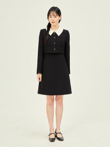 Contrast Collar Jacket A-line dress GP9M0OP901 - JJ JIGOTT - Modalova