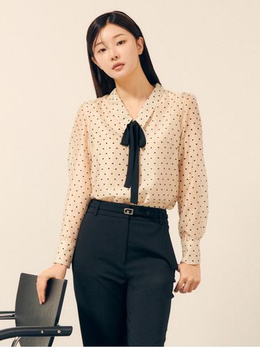 See-Through Heart Dot Tie Blouse GP8A0BL311 - JJ JIGOTT - Modalova