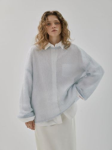 SS Mesh Mohair Sweater_light blue - MORCEAU PAR MORCEAU - Modalova