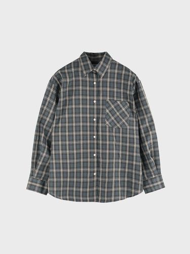 MEDIUM PLAID SHIRT_NAVY - LIEU STUDIOS - Modalova