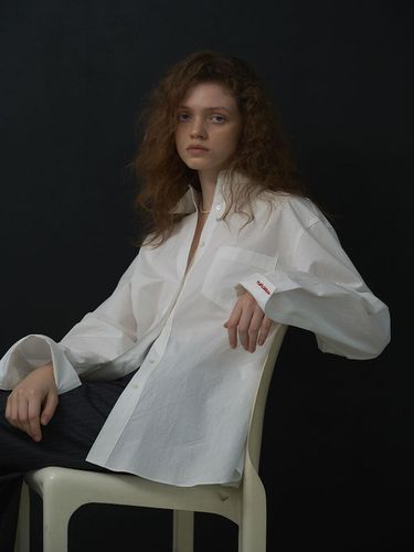 SS Logo Bio-Washing Shirts_white - MORCEAU PAR MORCEAU - Modalova