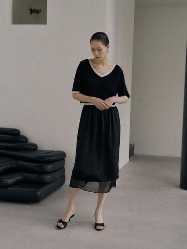 Double chiffon skirt_BLACK - Fine O’ Kind - Modalova