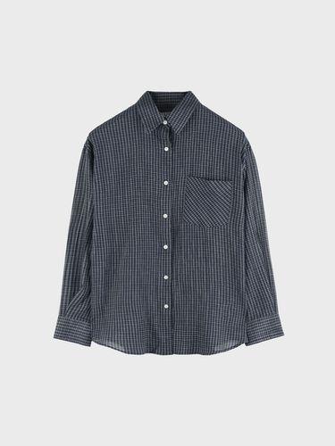 THIN GINGHAM CHECK SHIRT_NAVY - LIEU STUDIOS - Modalova