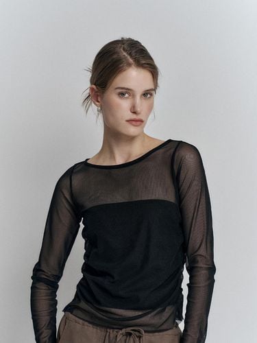 Mesh layered t-shirt_BLACK - Fine O’ Kind - Modalova