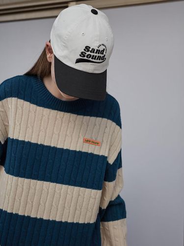 Rugby Stripe Crew Neck Sweater (MS2X51A06P) - SAND SOUND - Modalova