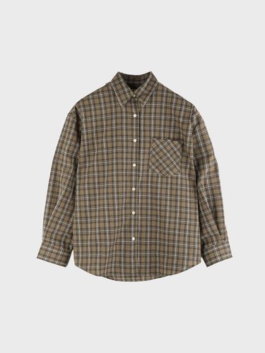 MEDIUM PLAID SHIRT_BROWN - LIEU STUDIOS - Modalova