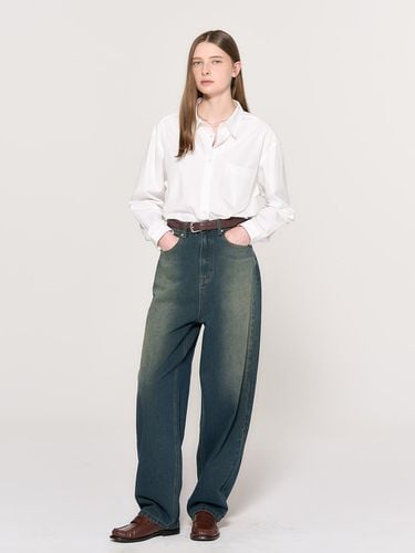 Wide washing denim pants [DARK BLUE] / WBD3L11501 - GENERAL IDEA - Modalova